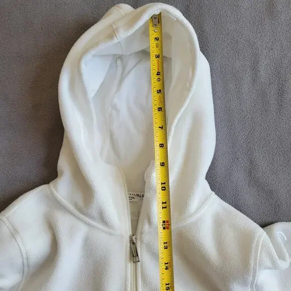 CALVIN KLEIN PERFORMANCE Fleece Jacket Womens Large White Embroidered Zip Hoodie - Picture 12 of 15
